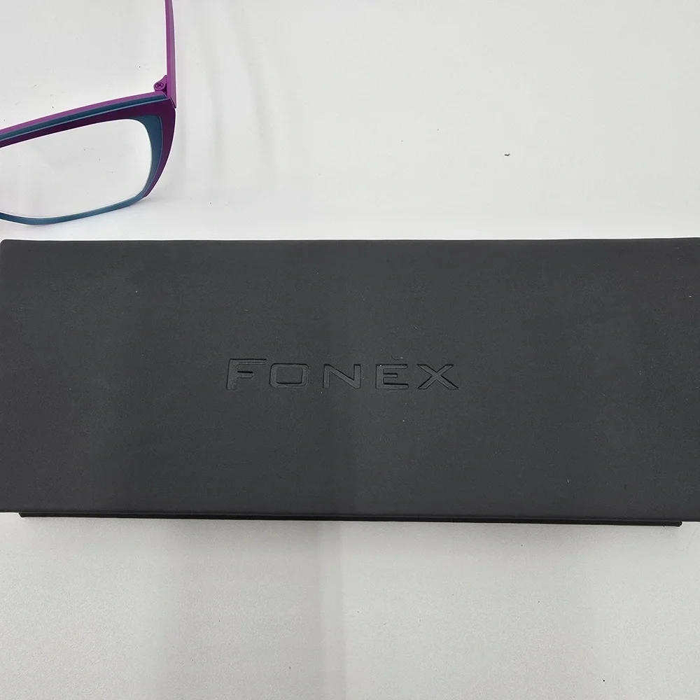 Fonex Titanium Eyeglass Frames Cat Eye Women 56-17-150 Purple Blue Red W/ Case‎